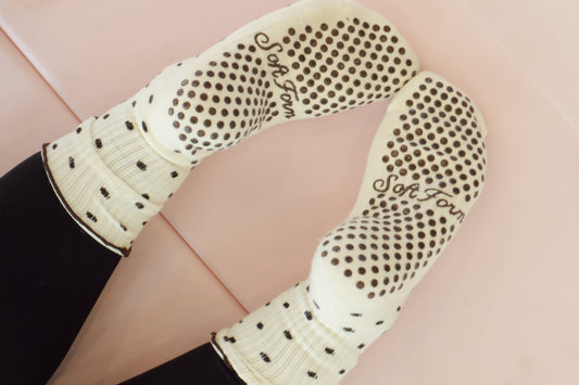 Mocha Darling Dot Grip Sock