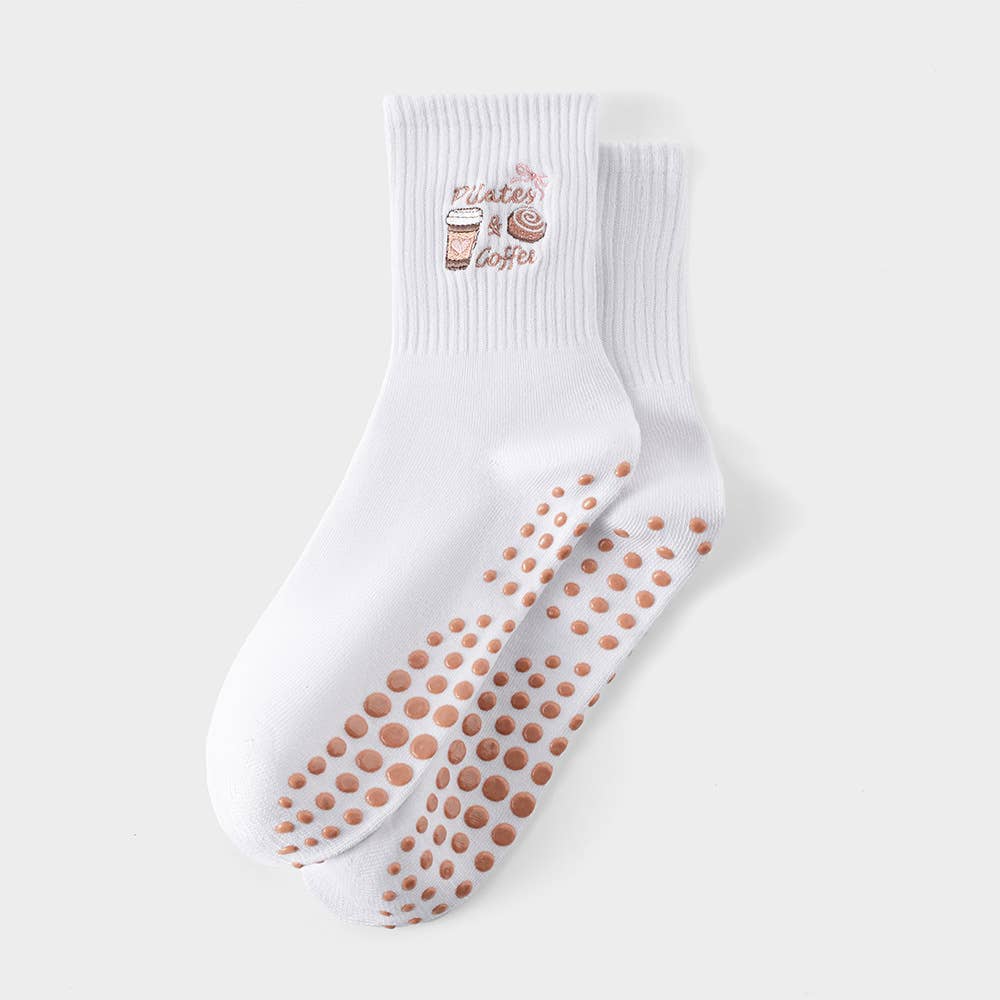 Curated Grip Sock: Pilates & Coffee