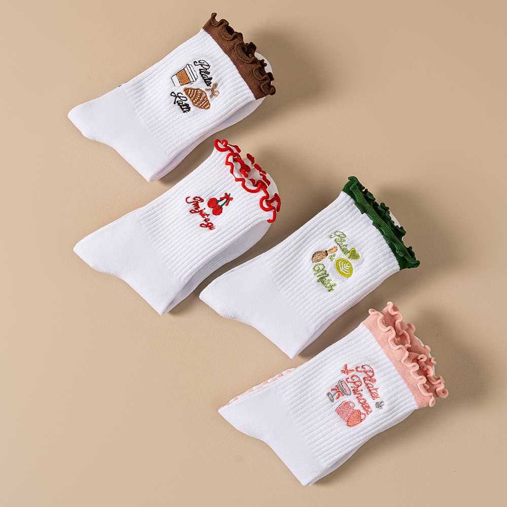 Curated Grip Sock: Pilates & Matcha