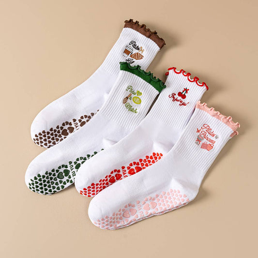 Curated Grip Sock: Pilates & Matcha