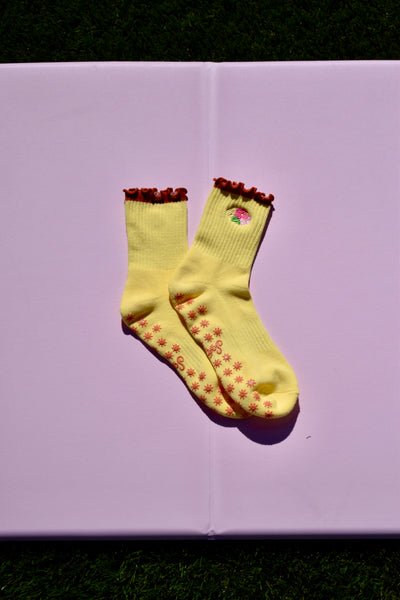 Sunset Bloom Ruffle Grip Sock