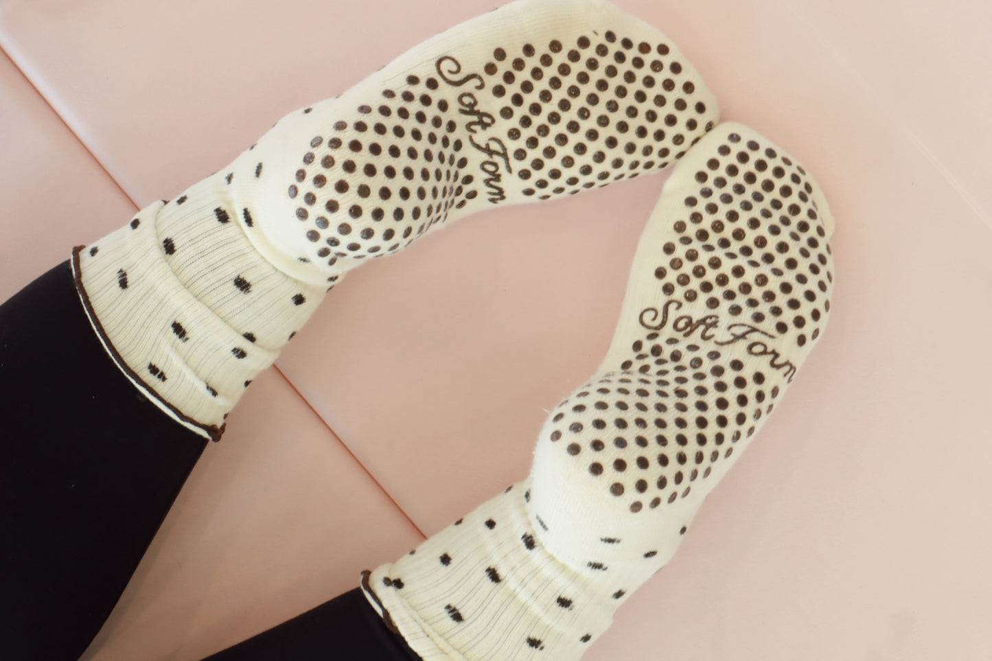 Mocha Darling Dot Grip Sock