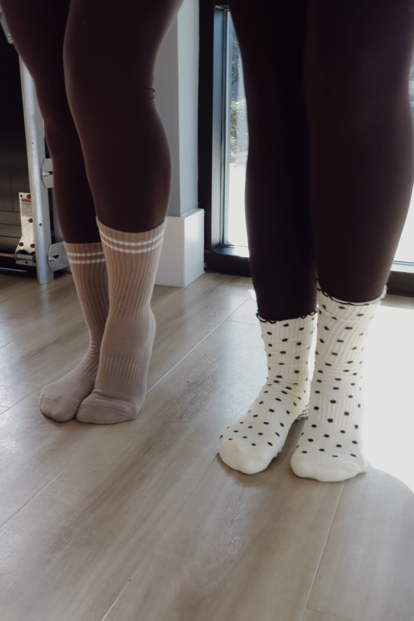 Mocha Darling Dot Grip Sock