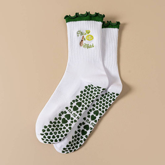 Curated Grip Sock: Pilates & Matcha